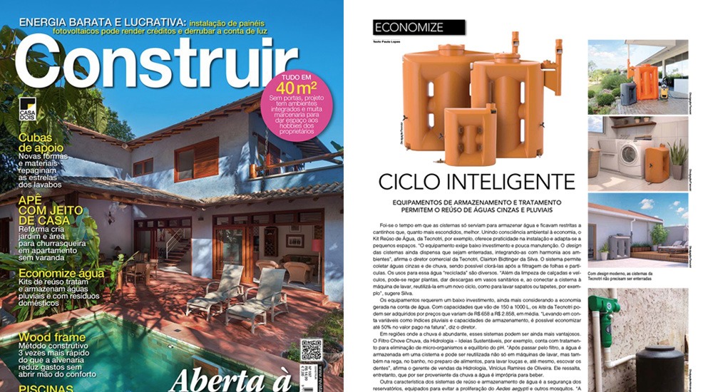 Kits Reúso de Água Tecnotri na Revista Construir
